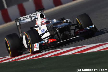 小林可夢偉、F1バルセロナテスト最速に「とてもうれしい」