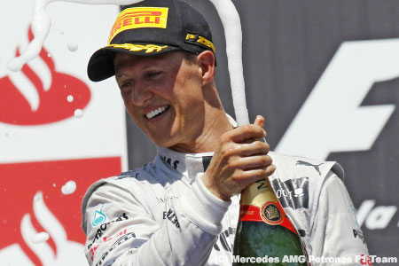 ミハエル・シューマッハ、F1ヨーロッパGPの3位表彰台確定
