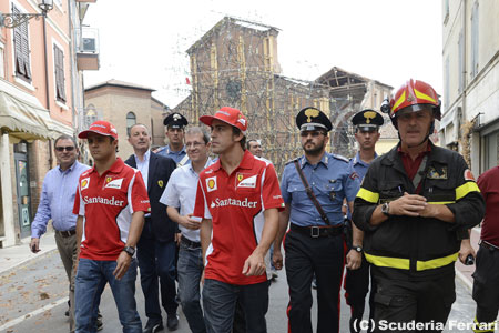 フェラーリ、地震被災地を訪問