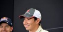 F1日本GP3位の小林可夢偉、記者会見で笑顔