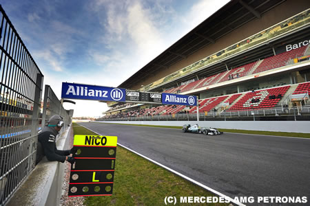 メルセデスAMGが2日連続トップタイムで2013年F1開幕前テスト終了