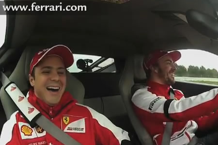 【動画】アロンソ＆マッサ、フェラーリ458イタリアをドライブ