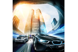 BMWが「東京マラソン2014」の先導車に、新型PHVスポーツ「i8」を提供