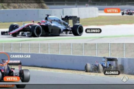【動画】アロンソの右後方、フェラーリのカメラには何か映っているのか