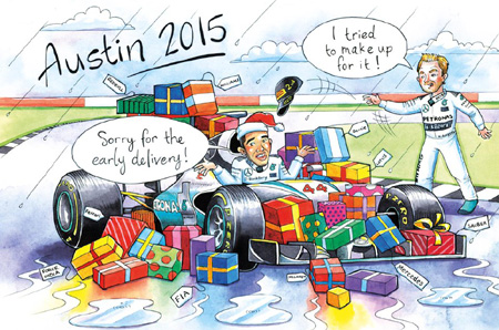 2015年を風刺したF1ボスのクリスマスカード
