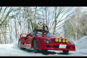【動画】1億円のフェラーリF40、雪山を全開ドリフトする映像　チェーンとスパイクタイヤで傷なんか気にしない！