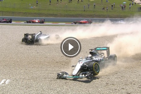 【動画】メルセデスAMG、1周目に2台でクラッシュする映像／F1スペインGP決勝レース