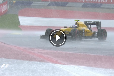 【P2ハイライト動画】F1オーストリアGPフリー走行2回目 ドライ、大雨、ドライと急変