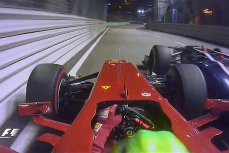 【動画】フェラーリのマッサ、セナと激しいバトルを制す／2012年F1シンガポールGP