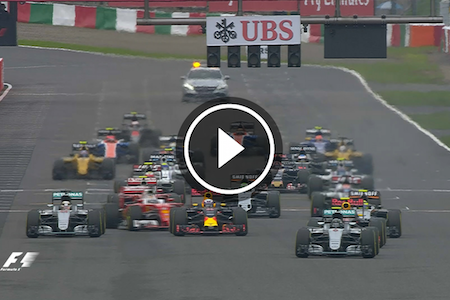【動画】F1日本GP 決勝レースハイライト映像　多くの激しいバトル