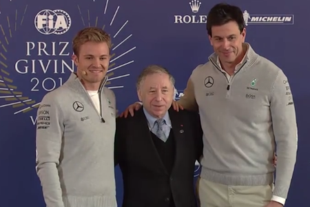 【動画】FIA授賞式、ニコ・ロズベルグの引退会見　ジャン・トッド「今朝聞いた」
