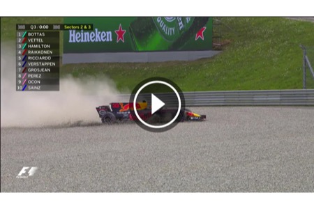 【ハイライト映像】Q3最後のアタック中にフェルスタッペンがスピン／F1オーストリアGP予選