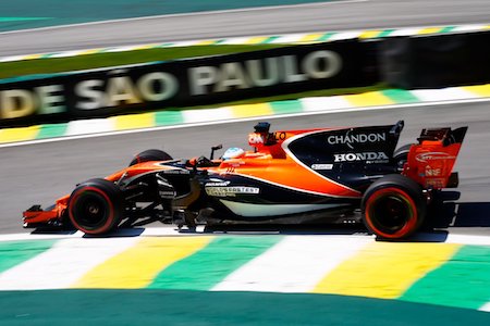 【P1結果】マクラーレン・ホンダ2台がトップ10／F1ブラジルGP フリー走行1回目