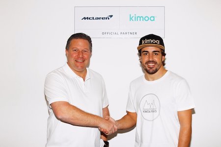 【マクラーレン】アロンソのブランド「Kimoa」とパートナー契約
