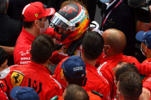 【フェラーリ】ビノット代表「サインツのフェラーリ初表彰台をルクレールと祝えて嬉しかった」／F1モナコGP